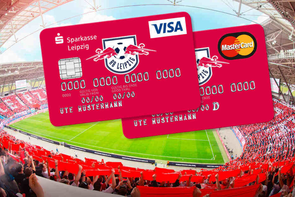 Extra für Fans: Kreditkarten im RB-Design von der Sparkasse Leipzig. 
