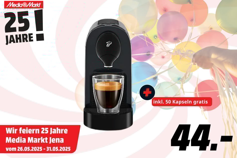 Tchibo-Kapselmaschine (inkl. 50 Kapseln)
für 44 Euro.