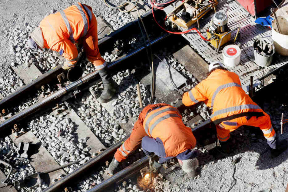 Bauarbeiten auf einer Bahnstrecke in NRW.
