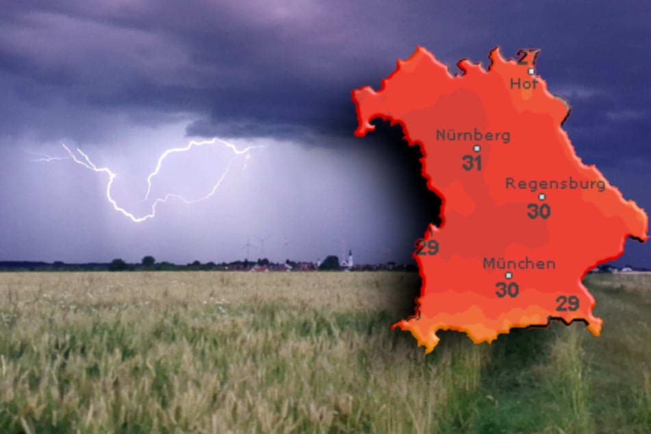 Nach einem sonnigen Start ziehen über Bayern Gewitter auf.