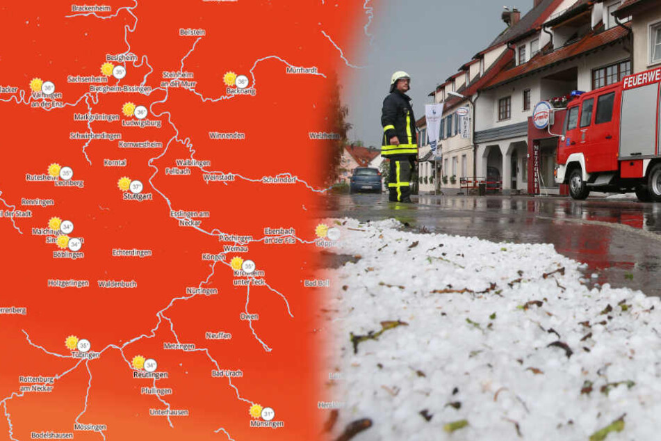 Gewitter und  Hagel  vertreiben den Brutalo Sommer  bei uns 