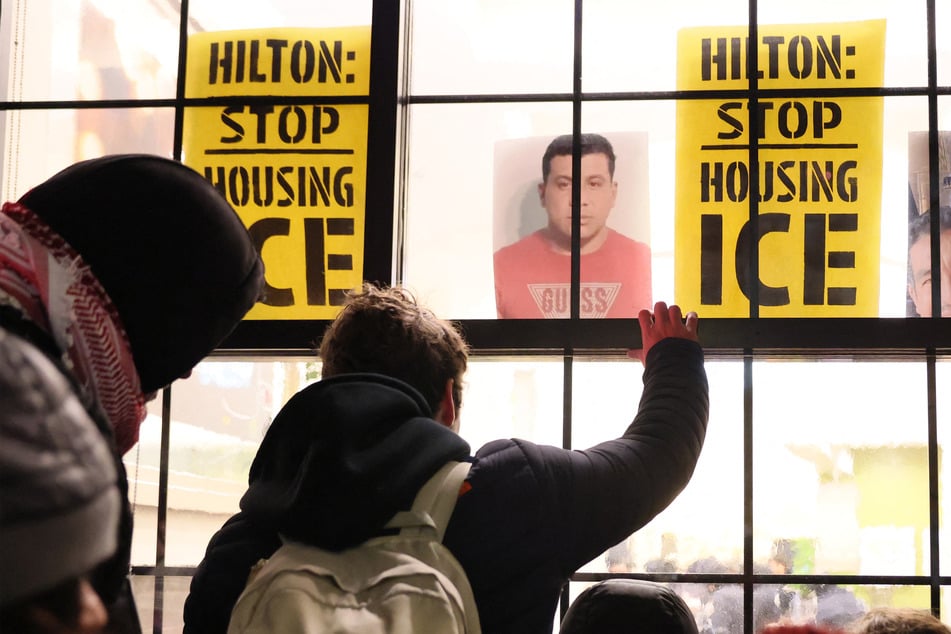 NYPD officers arrested more than 70 New Yorkers who on Tuesday occupied a Hilton Hotel where they believed ICE agents were staying.