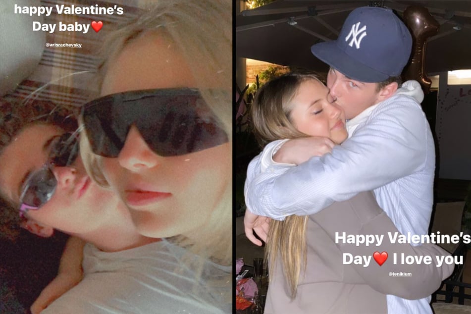 Just in time for Valentine's Day, Leni Klum (16) and Aris Rachevsky (18) finally made their relationship public (collage).