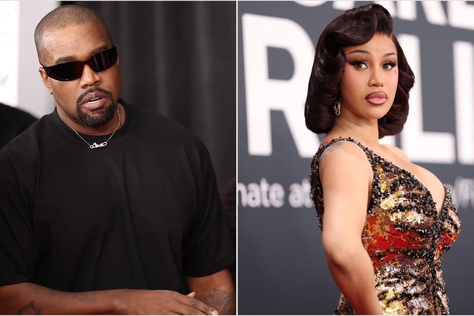 Cardi B clapped back at Kanye West's (l.) deleted tweets that she wouldn't be relevant in 10 years.