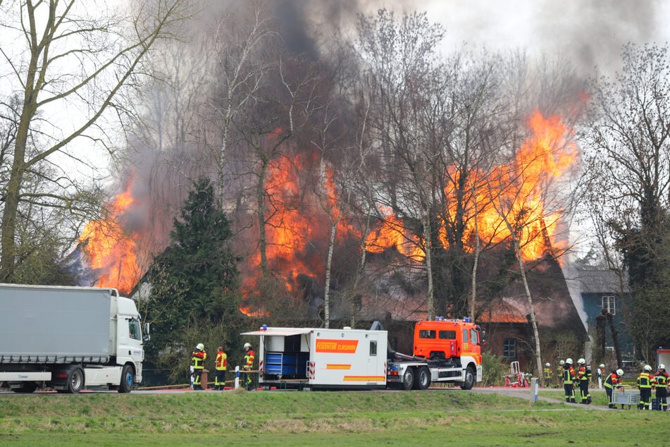 Am Samstagmittag ist das Reetdach eines Hauses in Seester in Brand geraten.