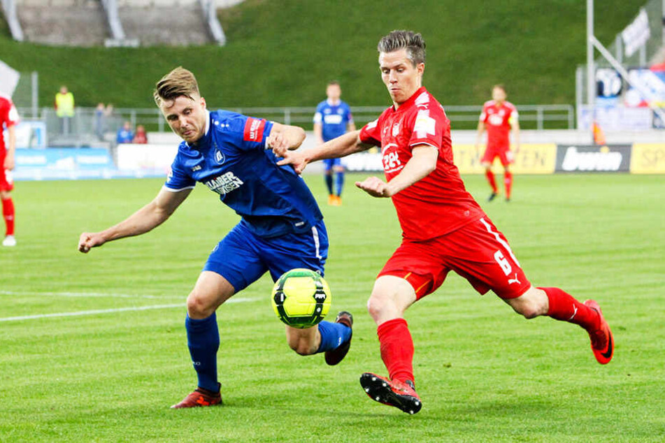 Christoph Göbel (r.) verlässt den FSV Zwickau nach sechs Jahren.