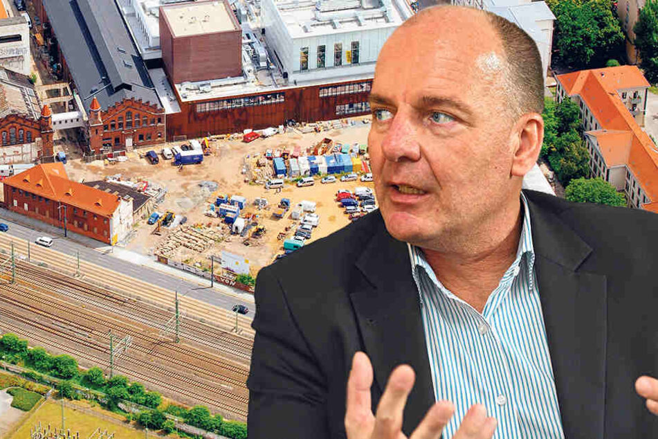 Plant für den Grundstückseigentümer DREWAG die weiteren Bauarbeiten: Prokurist Frank Neuber (54).