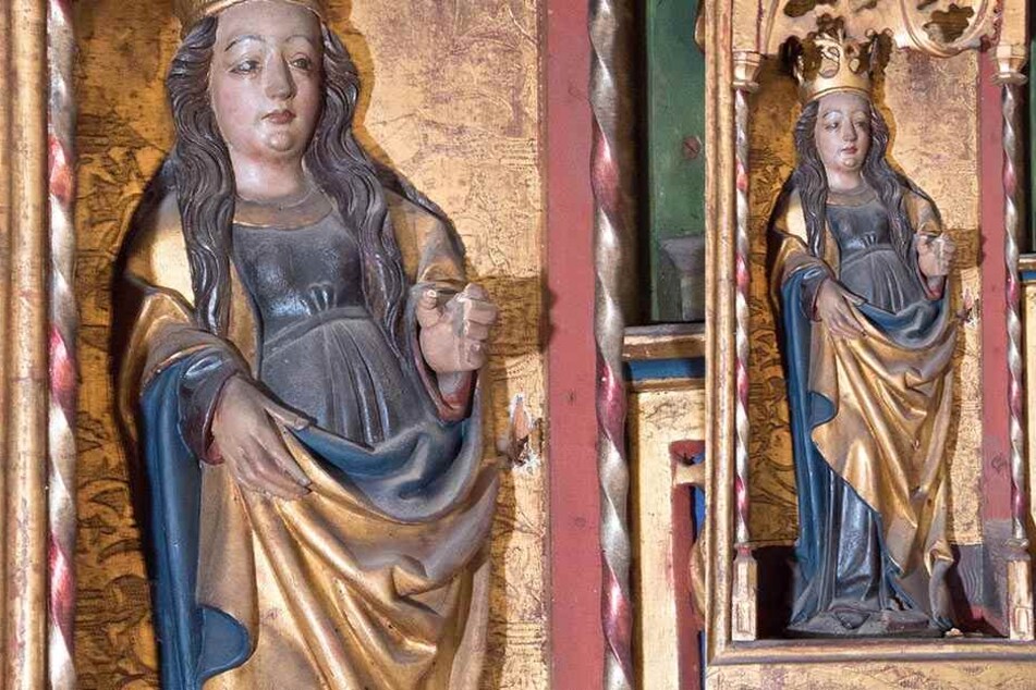 Entwaffnete Märtyrin: Der Heiligen Jungfrau Katharina auf dem Altar wurde das Schwert abgenommen.