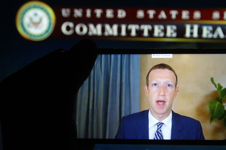 Facebook CEO Mark Zuckerberg testifies virtually at a hearing of the US Senate Committee on Commerce, Science, and Transportation on October 29, 2020.