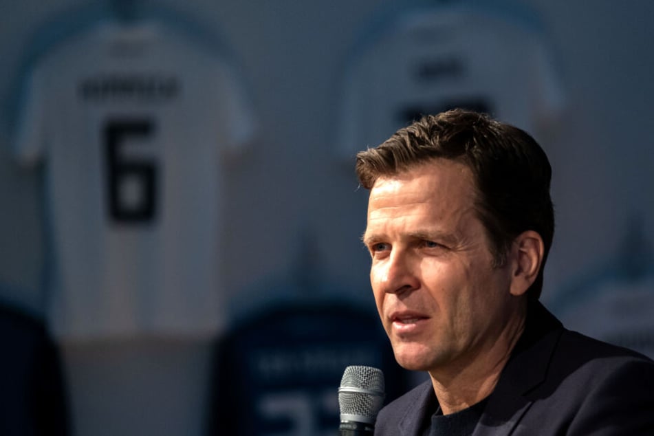 DFB-Direktor Oliver Bierhoffspricht während einer Pressekonferenz zur Nationalmannschaft.