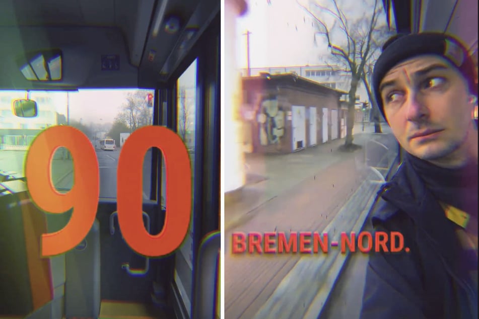 Jan Böhmermann (43) wirbt für eine Fahrt mit der Buslinie 90 in Bremen-Nord.