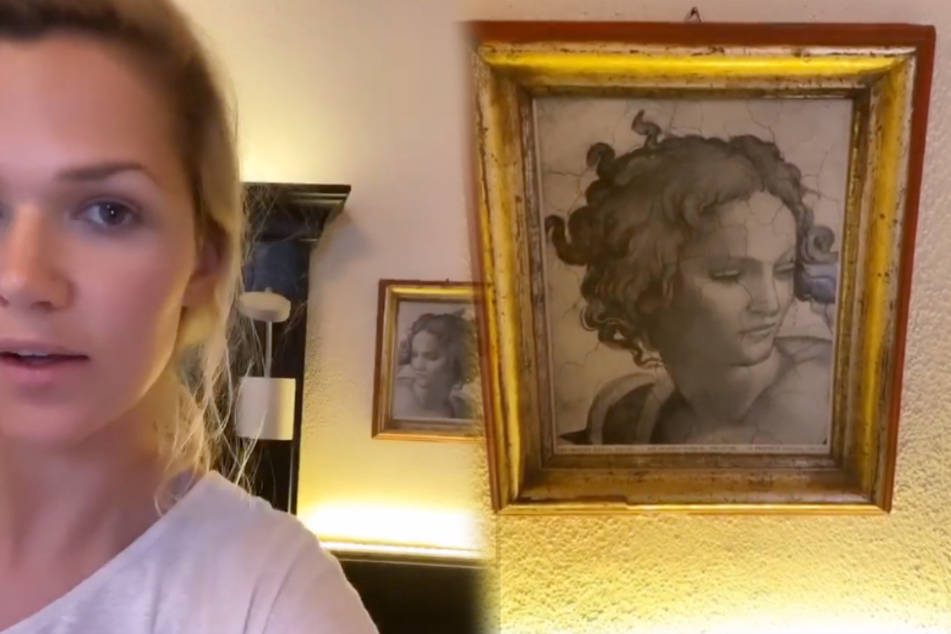 Doppelgänger? Sara Kulka (29) sieht eine "extreme Ähnlichkeit" zwischen sich und der Dame auf dem Porträt.