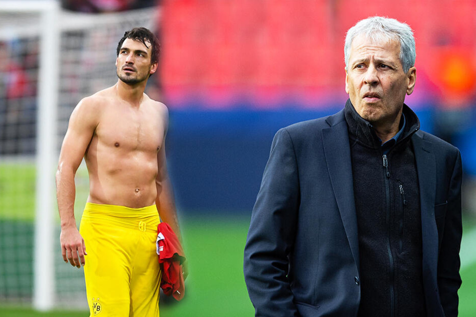 Mats Hummels war nach dem 2:2 in Freiburg niedergeschlagen, doch vor allem BVB-Coach Lucien Favre (r., Archivbild) steht bei den Fans besonders in der Kritik.