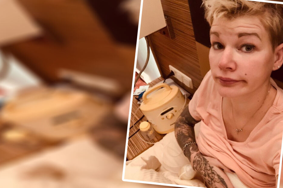 Melanie Müllers neue Begleitung: Die Milchpumpe.