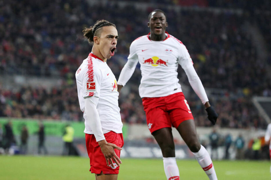 Während Yussuf Poulsen (l.) schon der vierte Doppelpack der Saison gelang, traf Konaté (r.) erstmals.