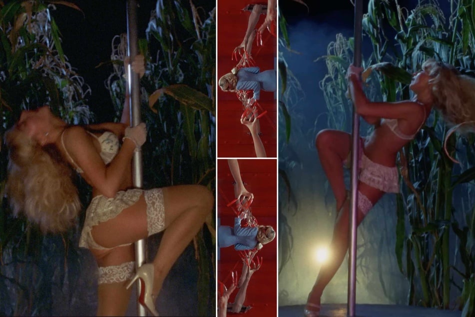 The best bit comes when Sabrina Carpenter does a surprisingly impressive pole dance in the middle of a moonlit cornfield. Another scene shows her walking through an otherworldly red hallway with clawing manicured hands popping out all over.