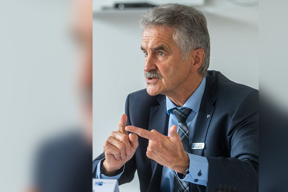 Hans-Joachim Wunderlich (65), Hauptgeschäftsführer der IHK Chemnitz, wünscht sich mehr Unterstützung von der Politik.