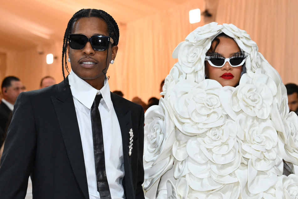 Rihanna (r.) opened up about her romance with A$AP Rocky in a new chat with Interview Magazine.