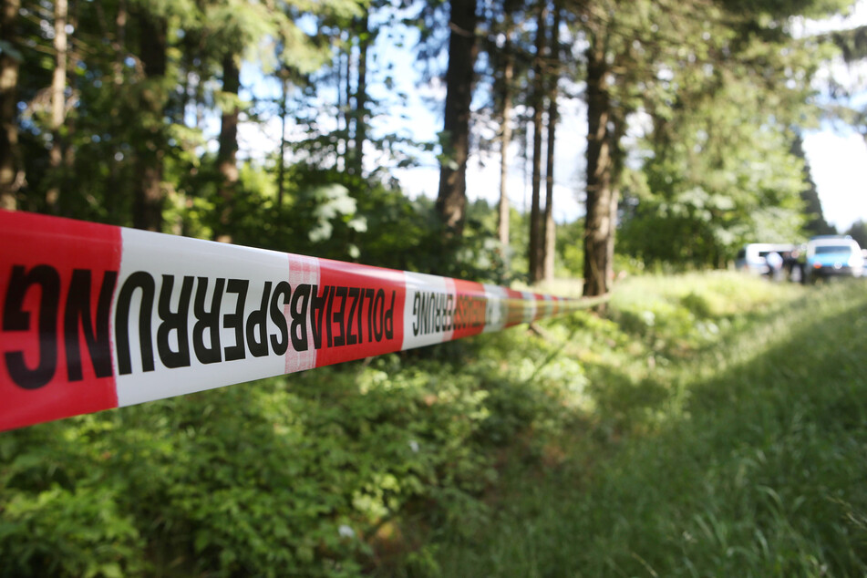 Die Polizei hat ein Waldstück abgesperrt. (Symbolbild)