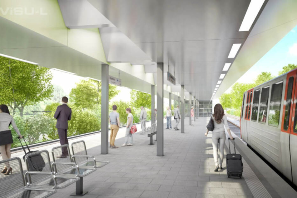 Die Visualisierung zeigt, wie die neue Haltestelle Oldenfelde aussehen soll.