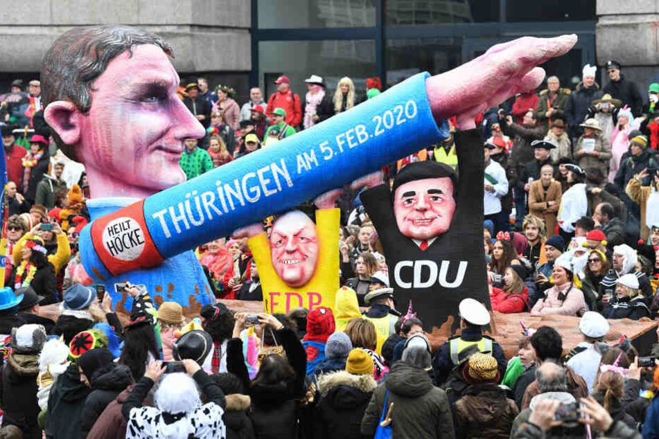 Die Wahl von Thomas Kemmerich mit Hilfe von AfD-Stimmen wurde auch beim Karneval immer wieder aufgegriffen.