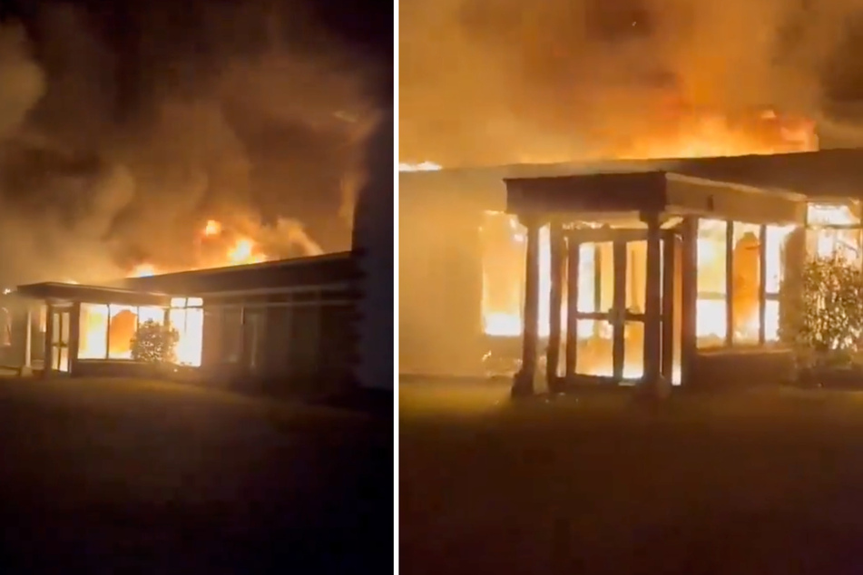 Flammen zerstörten das Ross Lake House Hotel in Rosscahill (Galway, Irland). Die Polizei ermittelt nun aufgrund von Brandstiftung.