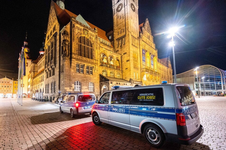 Polizeieinsätze in der Chemnitzer Innenstadt sind Alltag, hier zur Bundestagswahl im September 2021.