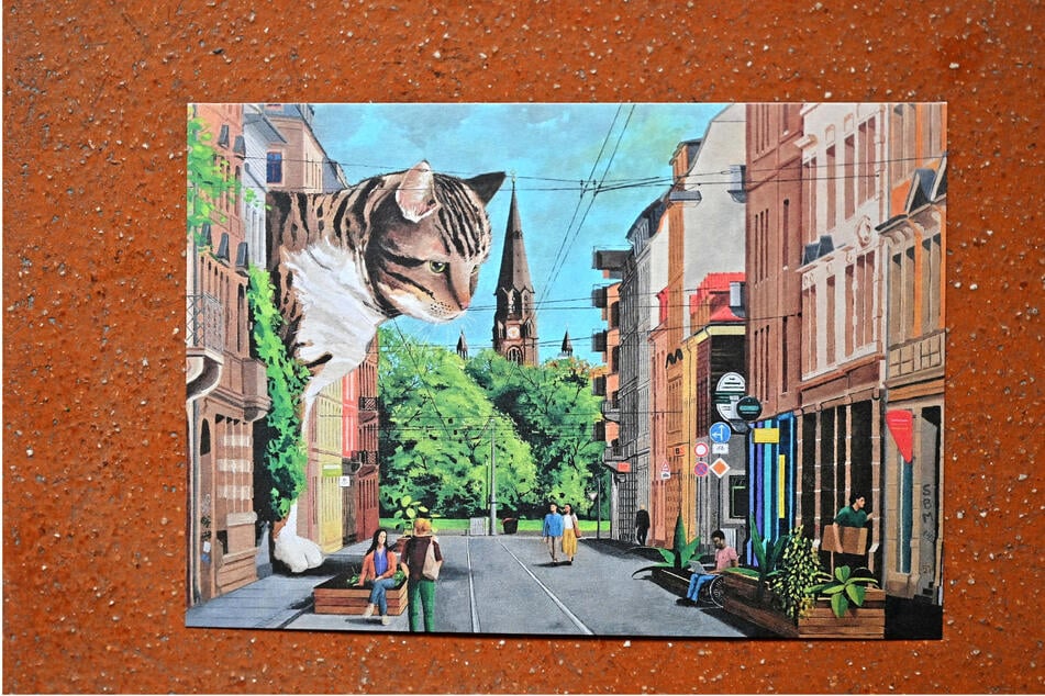 Die Görlitzer Straße mit Katze - rette sich, wer kann!