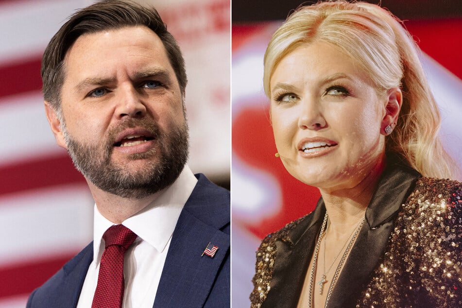 Erika Kirk (r.) has endorsed Vice President JD Vance for the presidential ticket in 2028.