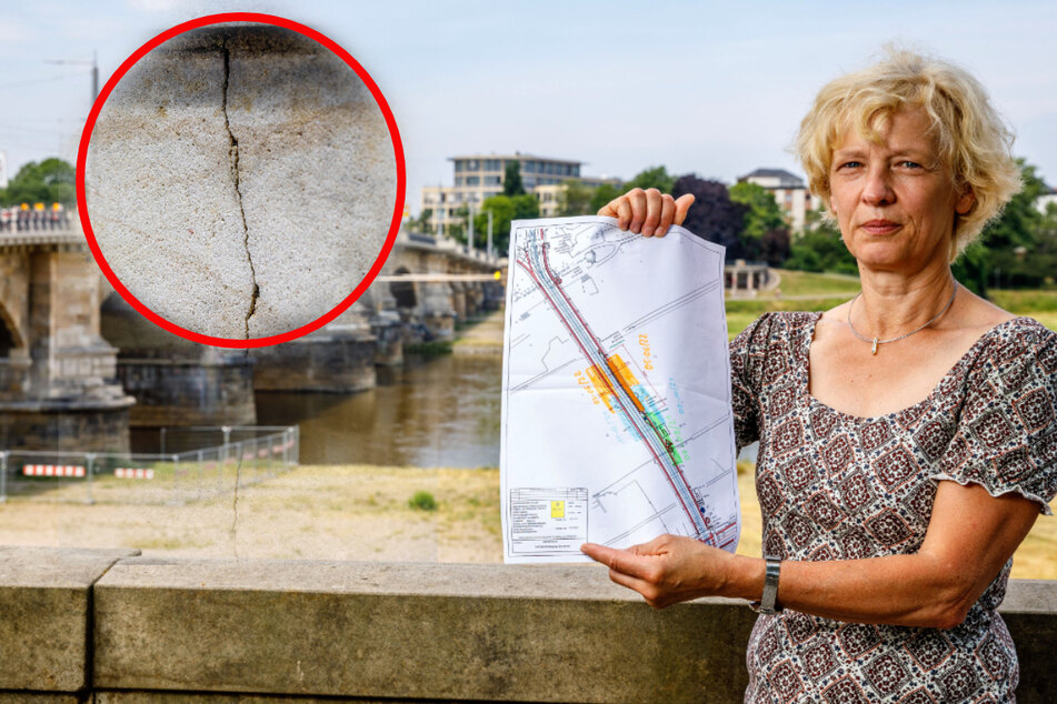 Albertbrücke: Letzte Arbeiten unter den Bögen - und oben bröckelt's schon!