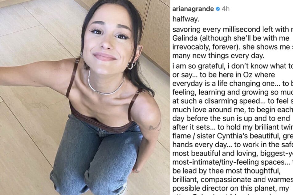 Ariana Grande detailed her current feelings in an IG caption about her role as Glinda in the upcoming movie adaptation of Wicked.
