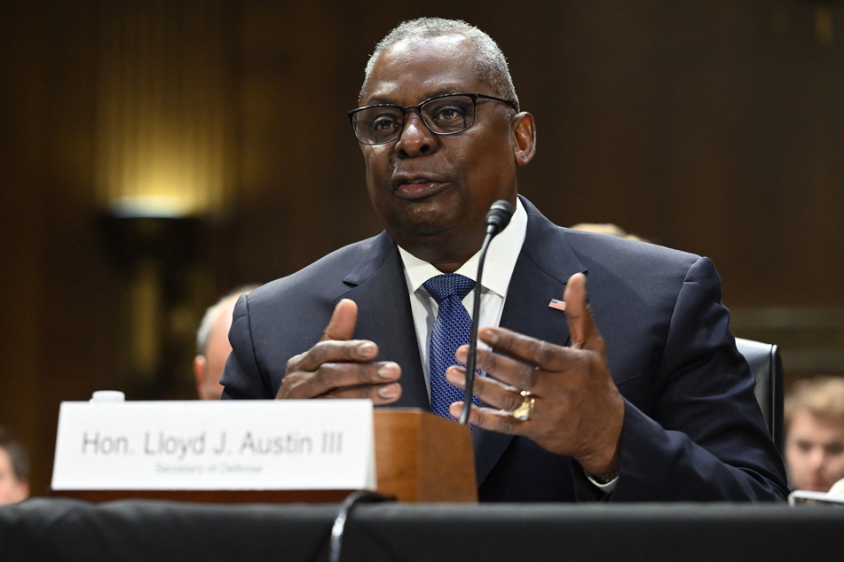 Defense Secretary Lloyd Austin (pictured) met with his South Korean counterpart Shin Won-sik while Japanese Defence Minister Minoru Kihara joined the meeting online.