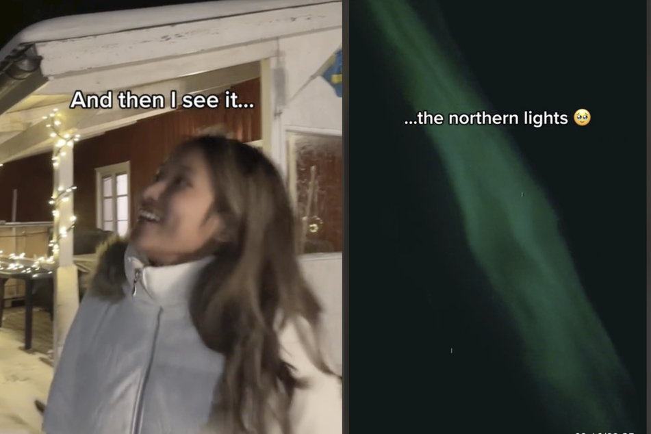 Die TikTokerin durfte zum ersten Mal Nordlichter mit ihren eigenen Augen betrachten.