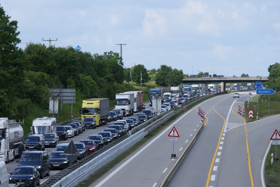 Auf der A14 bildete sich ein Stau.