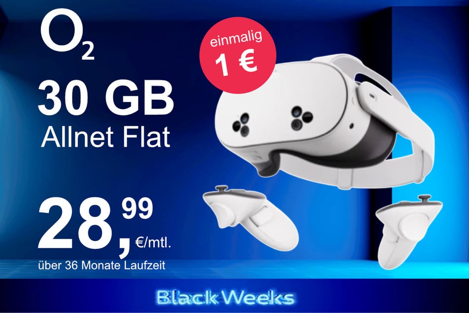 Die Meta Quest 3s im o2 Mobile M inkl. 30 GB+ für einmalig nur 1 Euro.