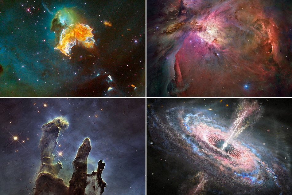 Just four of the images the Hubble Space Telescope regularly takes. The universe is pretty cool.