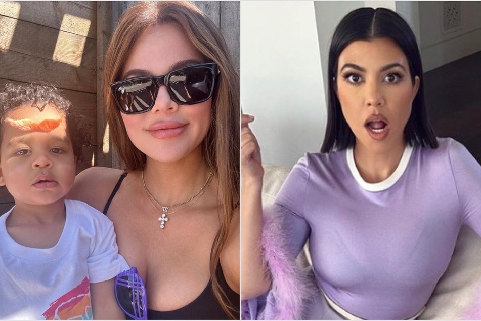 Kourtney Kardashian (r.) hilariously clapped back at her nephew, Tatum, who mistook her for his grandma.