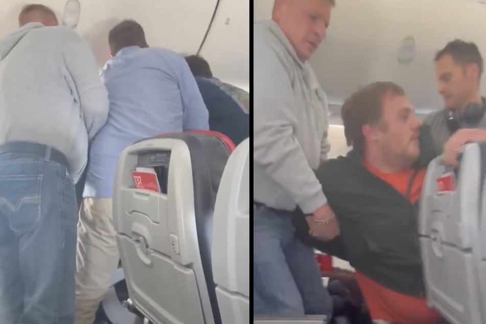 Andere Passagiere mussten während eines Fluges in den USA einen Mann überwältigen, der versuchte, die Notausgangstür zu öffnen.