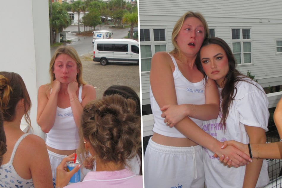 Diese Fotos erwischten Caitlin McCall (24) kalt: Sie zeigen die junge Braut wenige Stunden vor der Trauung - während einer Panikattacke.