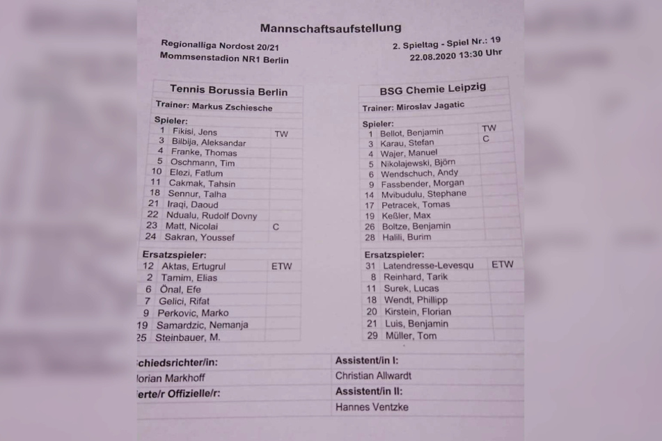 So gingen die Teams in das zweite Saisonspiel.