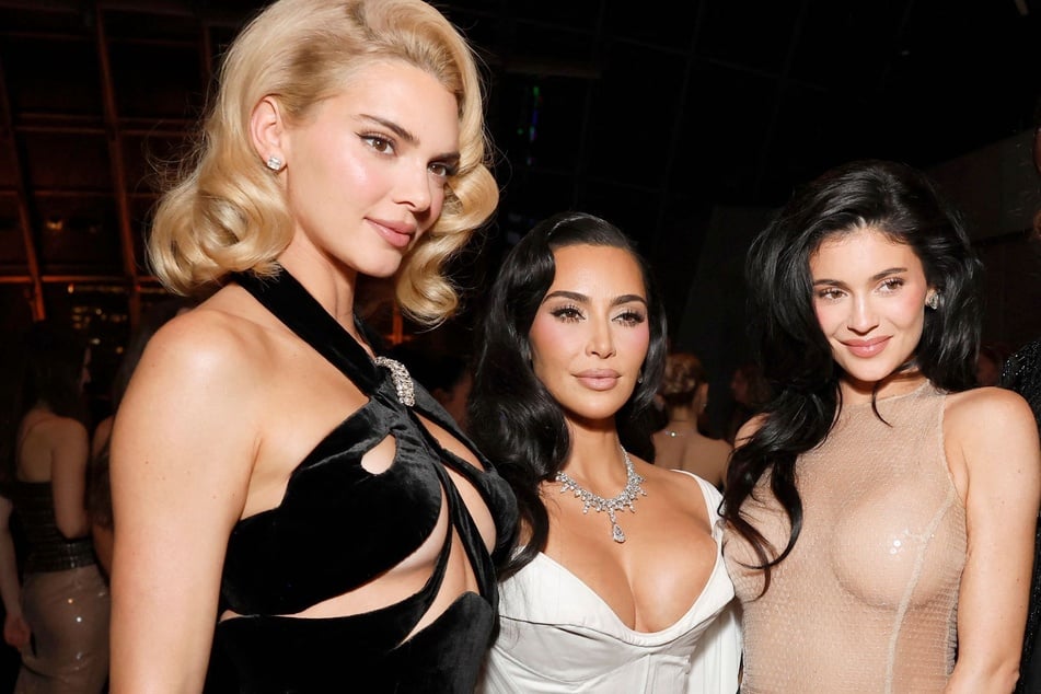 (From l. to r.) Kendall Jenner, Kim Kardashian, and Kylie Jenner embodied Hollywood glamour at the Academy Museum Gala.