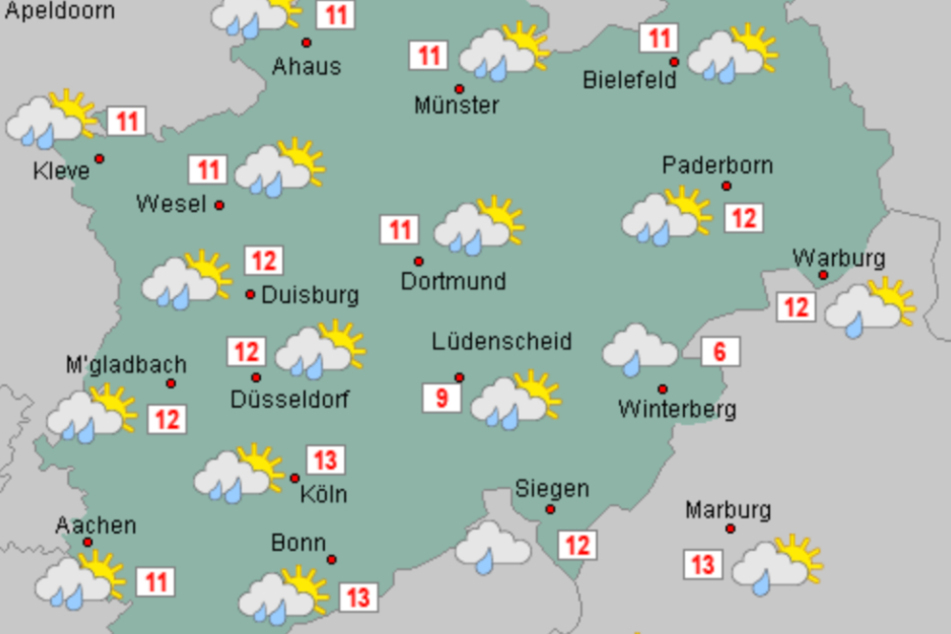 Ab Montag kündigt sich in NRW nicht nur Regen an, zudem fallen die Temperaturen wieder deutlich.
