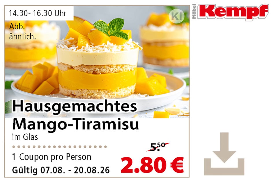 Hier klicken und Coupon herunterladen.