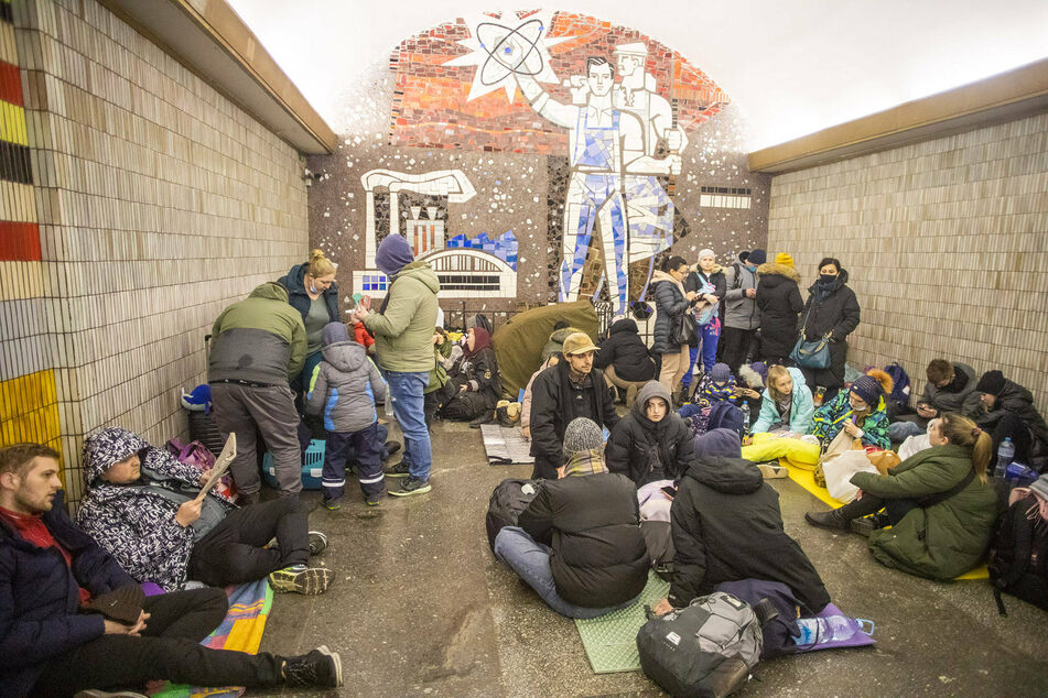 Ukrainians have taken refuge in the subway system as bombs fall around the capital city of Kyiv.