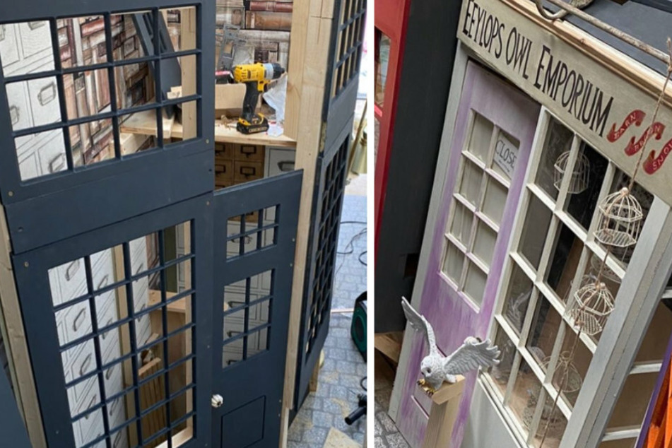 Many weeks of hard work were put into the creation of the family's very own Diagon Alley.