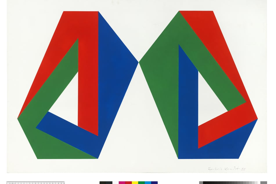 Er nannte es stets "konkrete Kunst": Krachts Acryl-auf-Papier-Arbeit "Irreguläre Form" (1988).