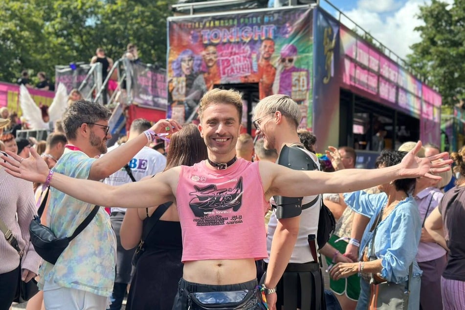 Model und Autor Felix Nieder (33) am Samstag beim CSD in Hamburg.