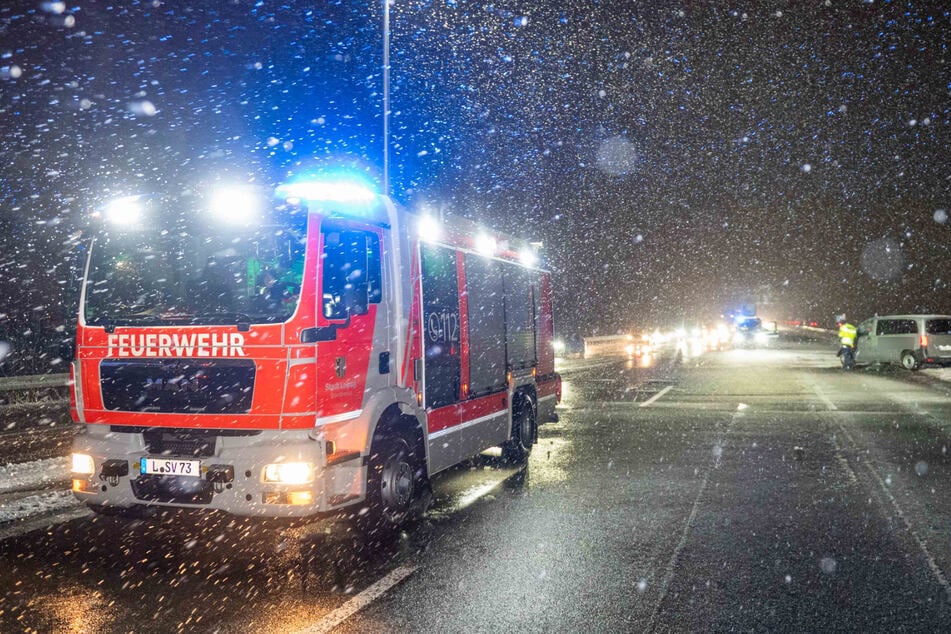 Die A14 musste während der Unfallaufnahme voll gesperrt werden.