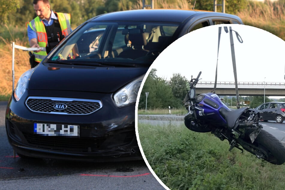 Kia kracht in Motorrad: Junger Mann (21) schwer verletzt!