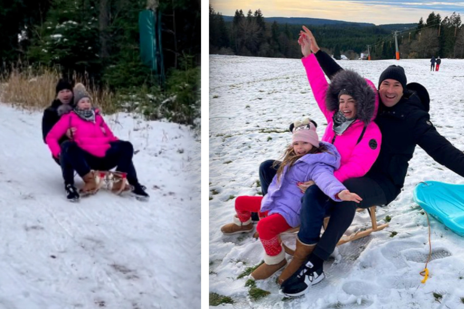 Daniela Katzenberger (36)und ihre Familie hatten sichtlich Spaß im Schnee.
